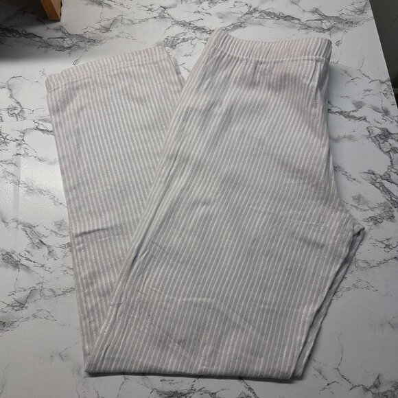 Gap Body Large Light Gray Metallic Drawstring Lightweight Cotton Lounge Pants - Picture 1 of 10